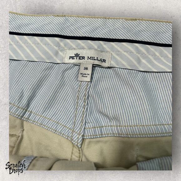 Peter Millar Men's Chino Pants Size 38 Classic Fit Beige Khaki Casual Trousers - Picture 4 of 4